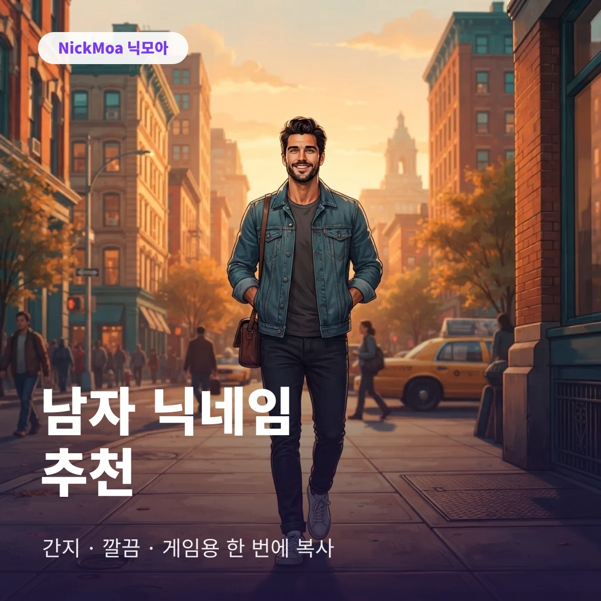 남자 닉네임 추천 안내 이미지 — NickMoa 닉모아